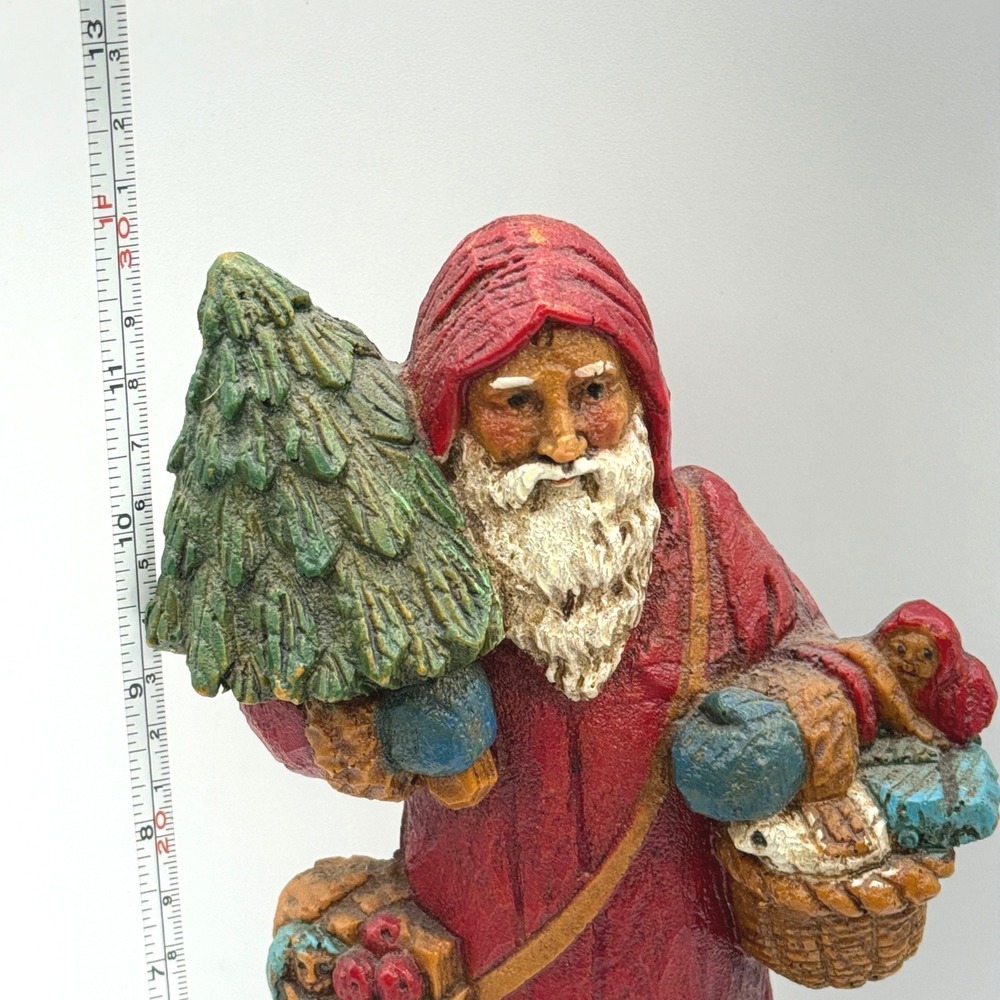 Enesco Musical Figurine Old World Santa 12in Red 1987 Vtg Christmas Victorian - Picture 14 of 16